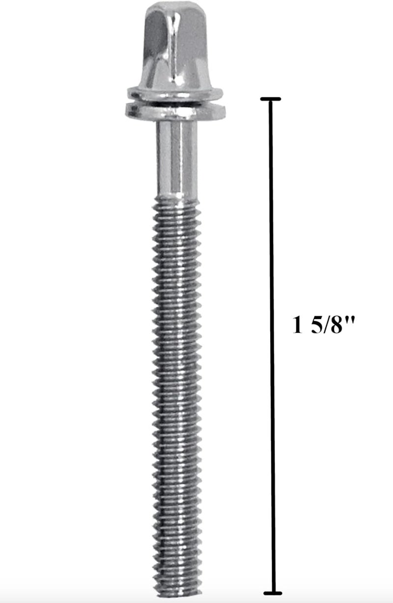 AIAS 1 5/8 Inch Chrome Plated Drum Tension Rods 12 Pack with Washers | Replacement Tuning Screws for Snare and Tom Drums - Image 3